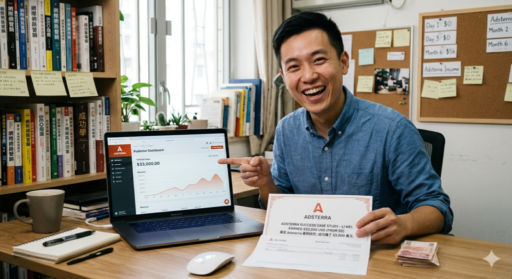 從零開始加入 Adsterra：真實 Adsterra 案例研究，成功賺了 33,000 美元