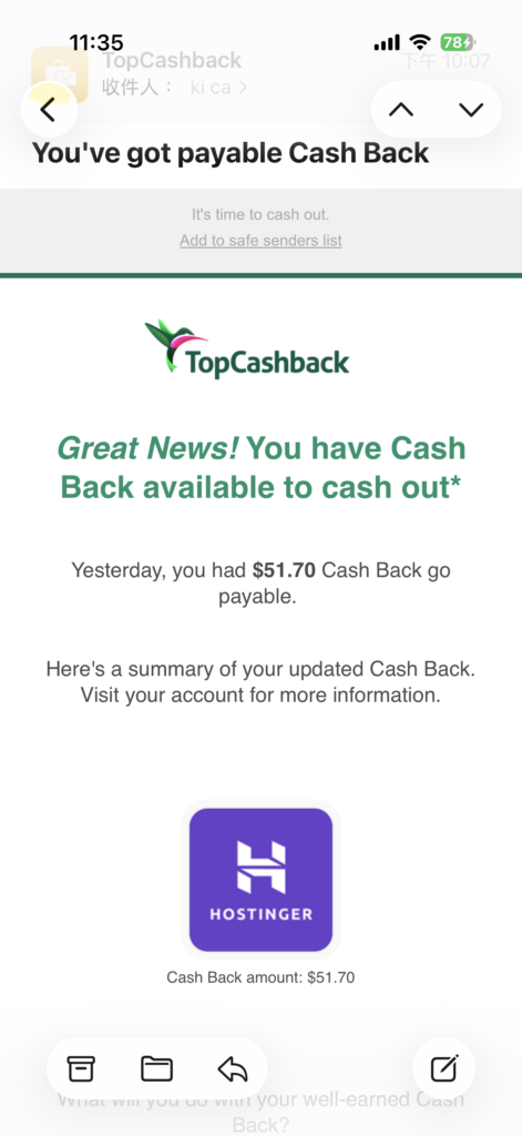 got oayable cash back