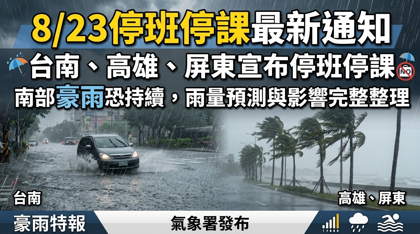 8/23停班停課最新通知