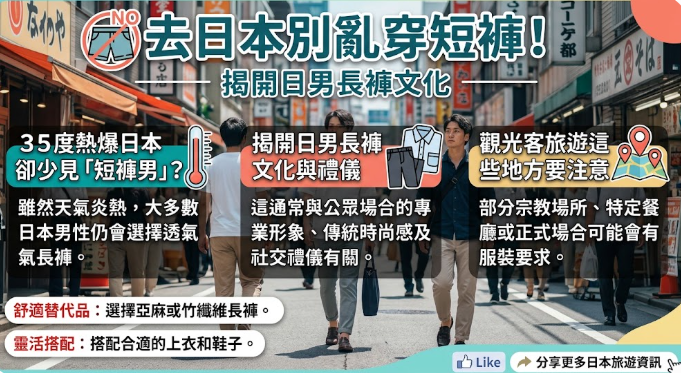 去日本別亂穿短褲！35度熱爆日本卻少見「短褲男」