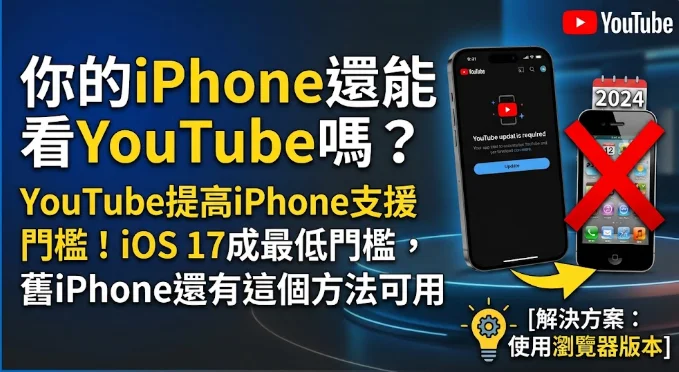YouTube提高iPhone支援門檻