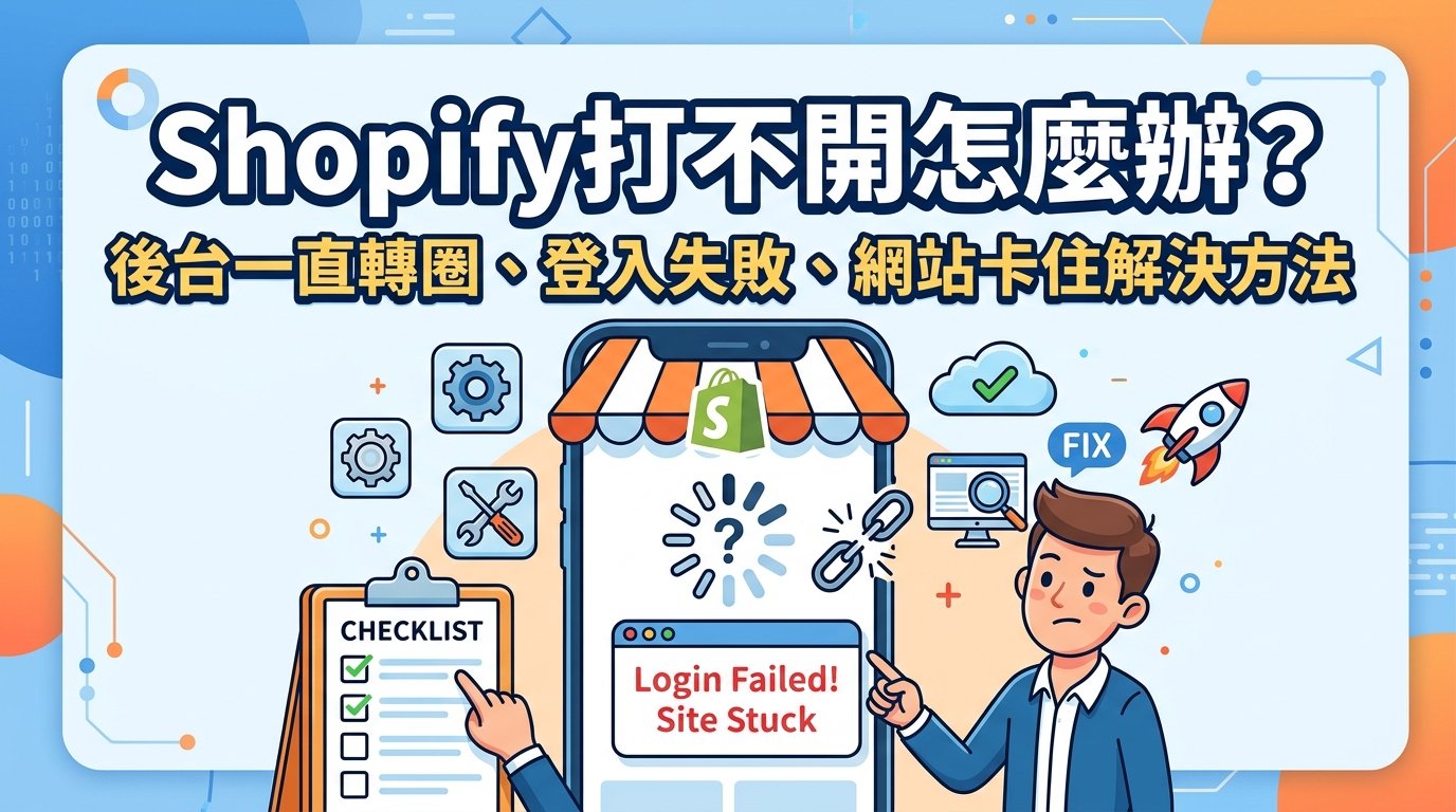 Shopify打不開怎麼辦?後台一直轉圈、登入失敗、網站卡住解決方法